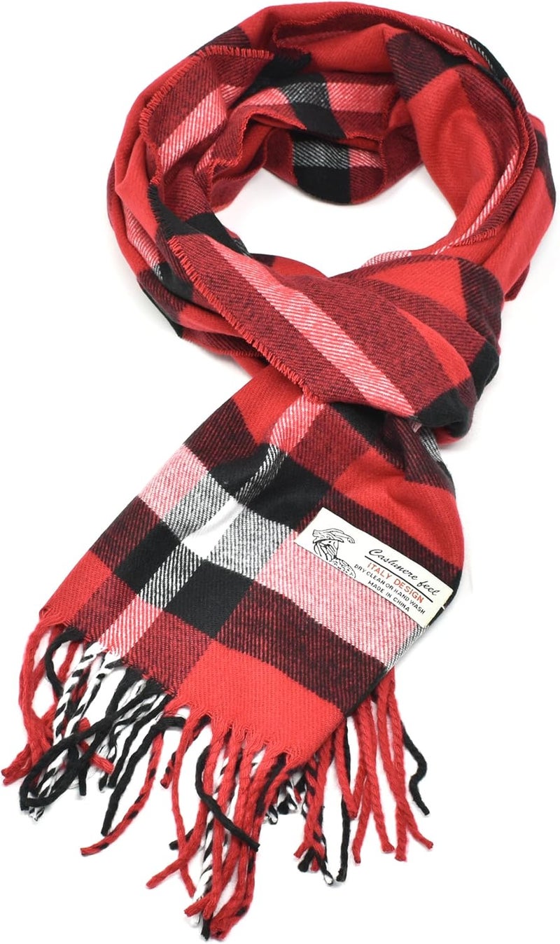 Glory Max Classic Plaid Striped Luxurious Checked Pattern Winter Scarf For Men Women Soft Cashmere Feel 72"x12" - Image 1
